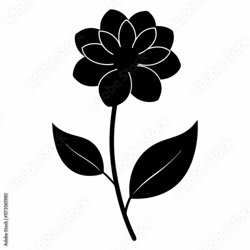 Flower Reverie black silhouette vector