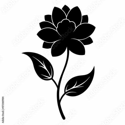Flower Reverie black silhouette vector