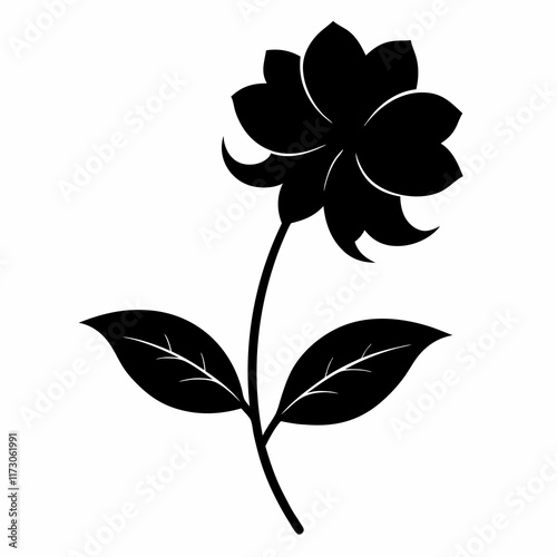 Flower Reverie black silhouette vector