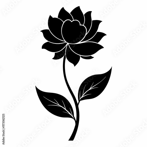 Flower Reverie black silhouette vector