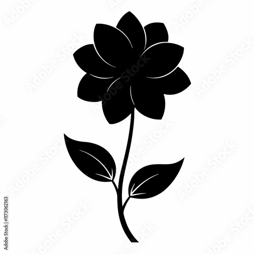 Flower Reverie black silhouette vector