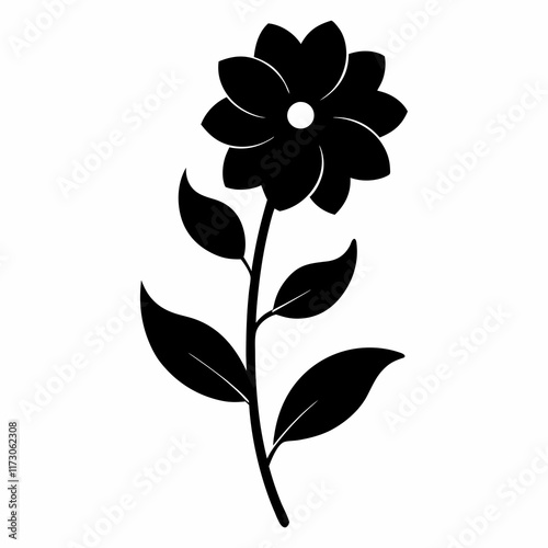 Flower Reverie black silhouette vector