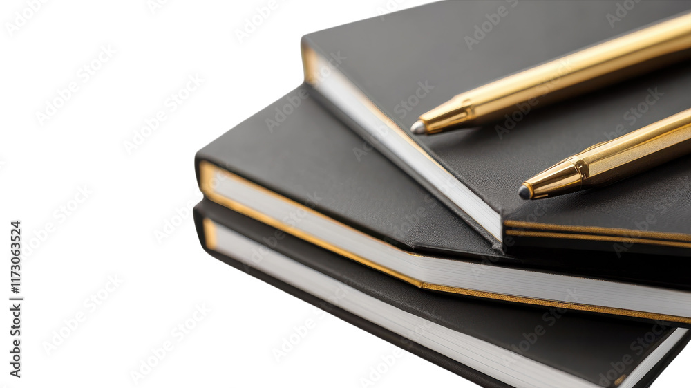 Stylish Stack of Designer Notebooks Featuring Elegant Gold Accents Perfect for Creative Professionals and Students. Stylish Stack of Designer Notebooks Featuring Elegant Gold Accents Perfect for Creative Professionals and Students.