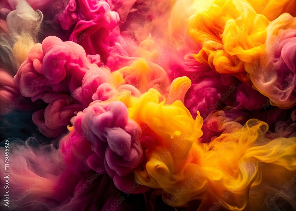 Fototapeta premium Abstract Pink & Yellow Smoke Swirl: Colorful Texture Design