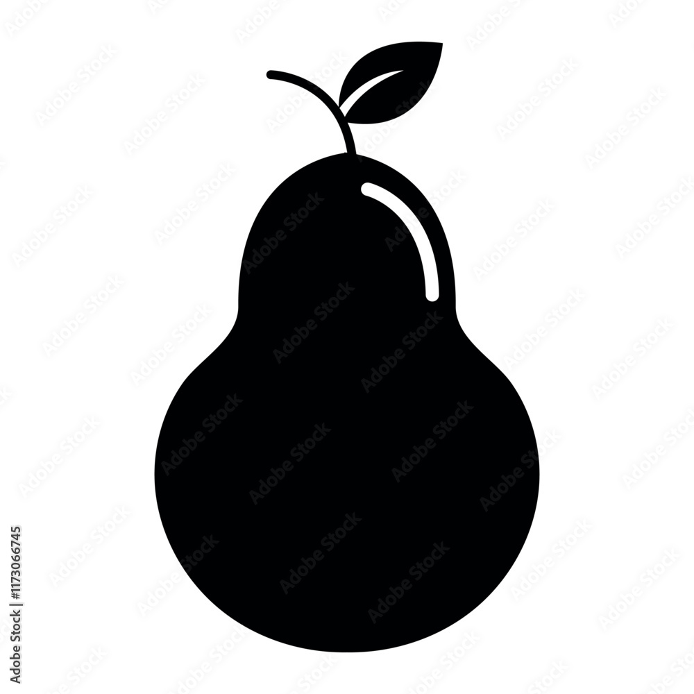 Pear vector icon, pear silhouette icon, pear fruit icon vector in trendy flat style illustration isolated on white background. Pear vector icon, pear silhouette icon, pear fruit icon vector in trendy flat style illustration isolated on white background.