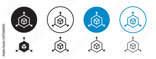 Set of 8 "Bim" icons with an unexpanded vector & 1 silhouette - Icon representing Building Information Modeling (BIM) with 3D structure & digital layers architecture construction engineering themes