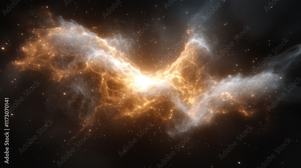 Fototapeta premium Interstellar digital art explosion cosmic nebula visual content dark space abstract viewpoint creative concept