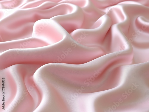Soft pink silk fabric with elegant, flowing drapes.