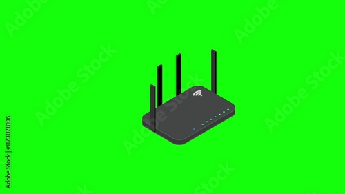 Wi-Fi Routers icon animation. wireless router-modem with Wi-Fi. Loop animation of Wi-Fi icon. Wireless internet access symbol.