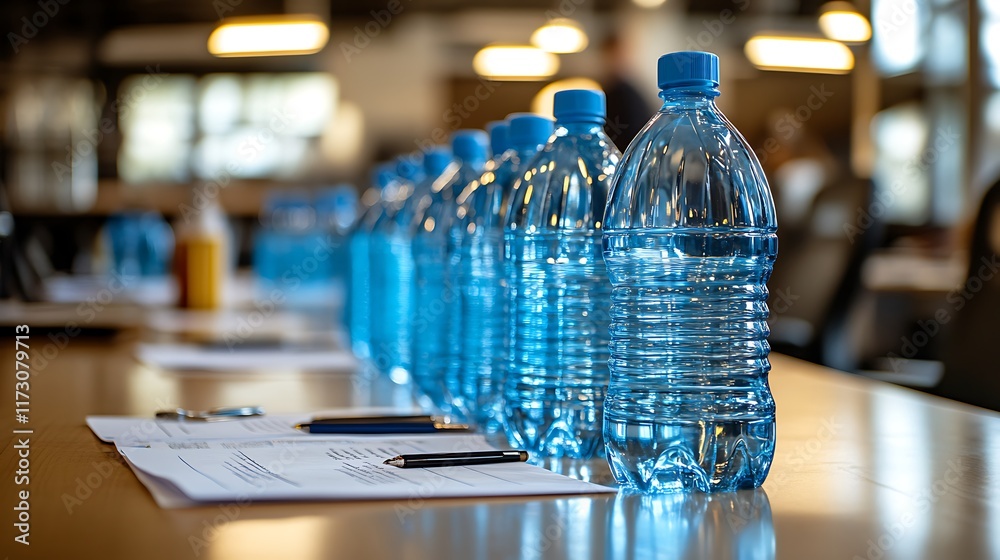 Water bottle, made of plastic material, Water bottle, made of plastic material,