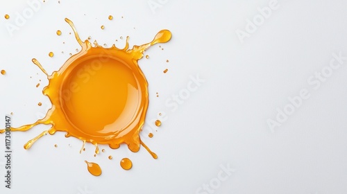 A vibrant orange splash against a light background, showcasing dynamic motion and color contrast.