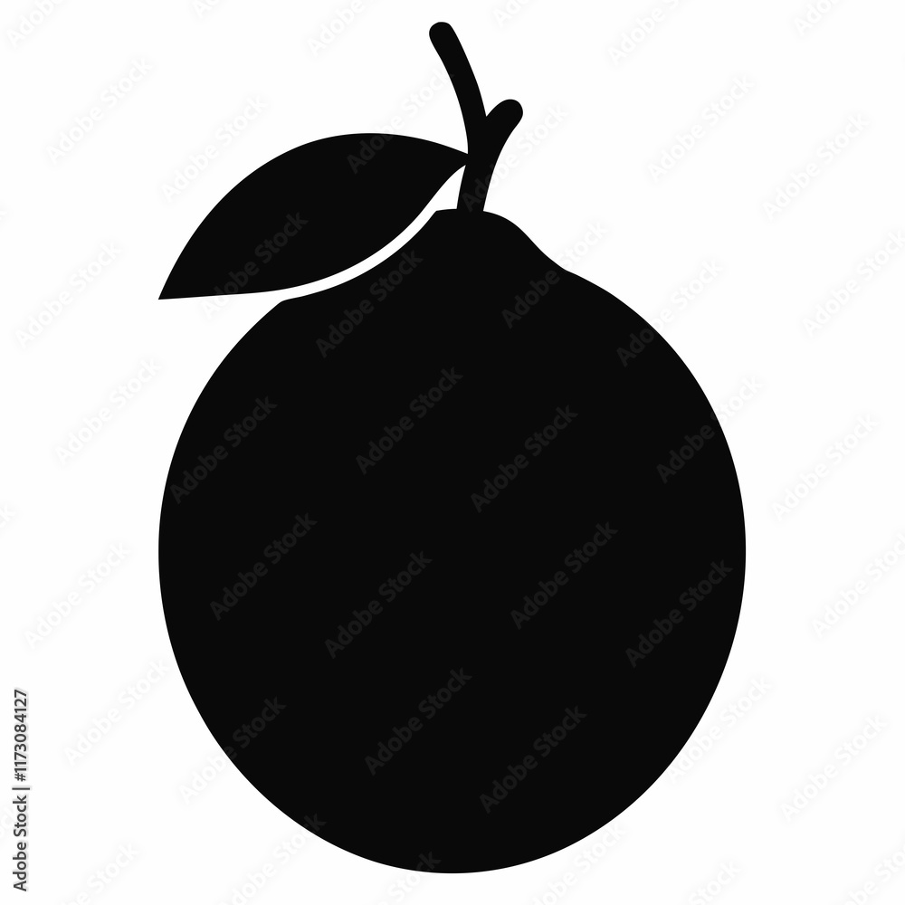 Fototapeta premium Guava black silhouette vector