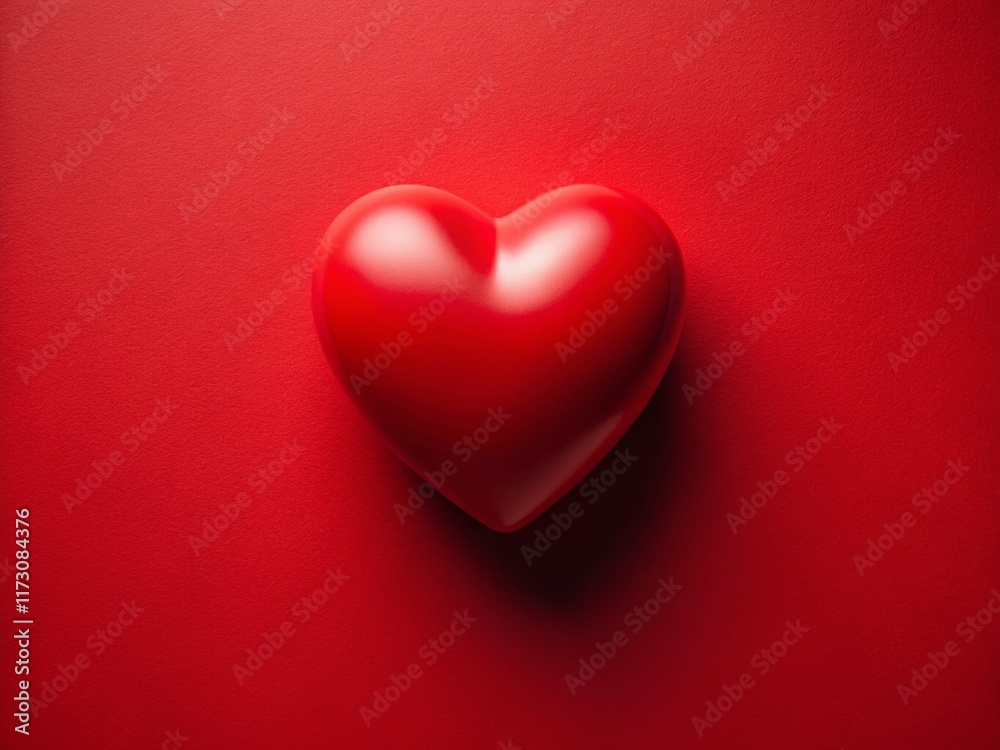 Aerial Drone Shot: Red Heart on Red Background - Valentine's Day Love Concept Aerial Drone Shot: Red Heart on Red Background - Valentine's Day Love Concept