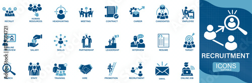  Recruitment icon set