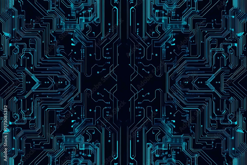 Abstract close-up of a glowing blue digital circuit board, showcasing intricate connections and technological design on a black background.
Abstract close-up of a glowing blue digital circuit board, showcasing intricate connections and technological design on a black background.