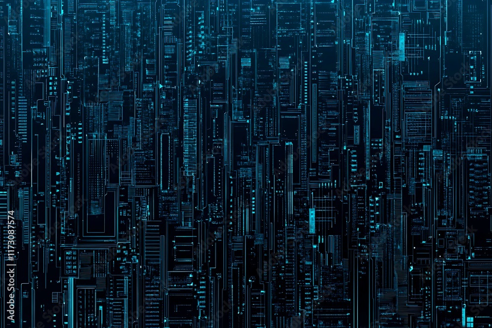 Abstract close-up of a glowing blue digital circuit board, showcasing intricate connections and technological design on a black background.
Abstract close-up of a glowing blue digital circuit board, showcasing intricate connections and technological design on a black background.