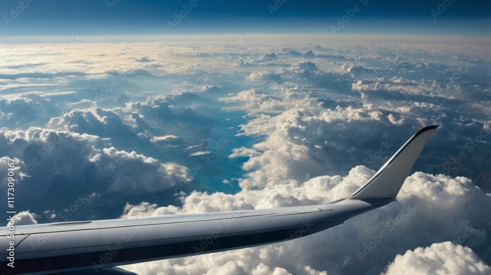 Obraz premium view from airplane window
