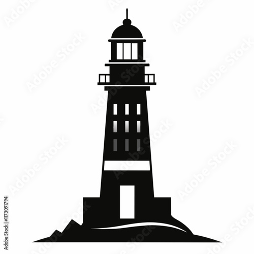 lighthouse silhouette vector