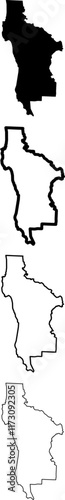 Outline Map of San Mateo County, Gateway to Silicon Valley and the Bay Area, Renowned for Innovation, and Geographic Importance, Mapping and Design Projects, California, United States of America
