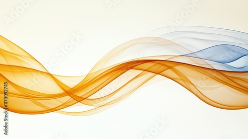 Abstract Orange and Blue Waves: A Serene Digital Art