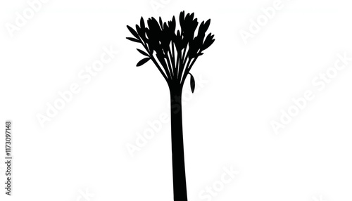 Unique silhouette of a tall plant against a minimalistic background, showcasing nature's elegance and simplicity in design