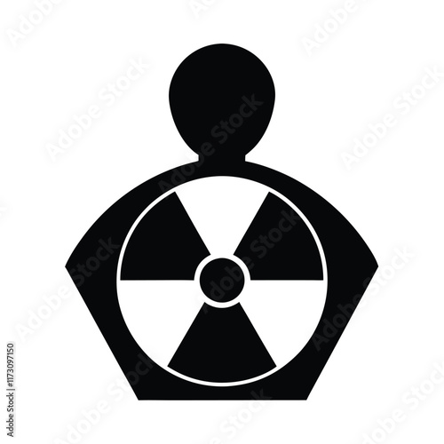 radiation warning sign on white background