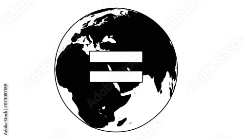 Symbol of equality representing the globe, emphasizing unity and inclusivity across continents and cultures