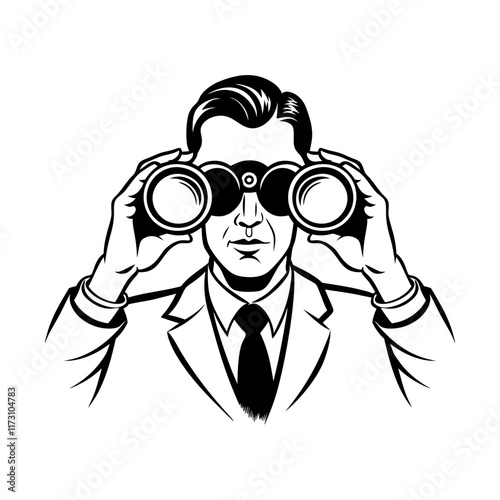 Business vision concept illustration in doodle style 
