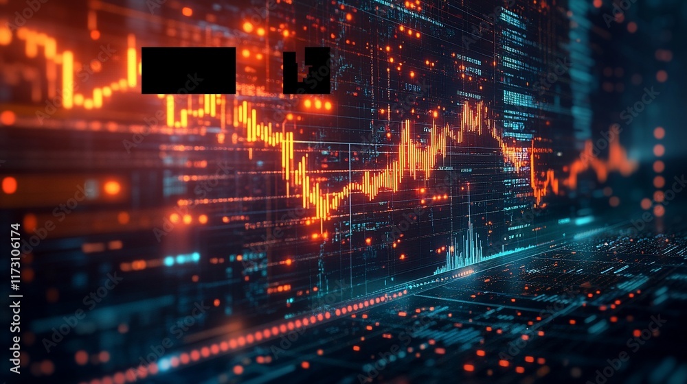 A digital stock market chart with a laptop keyboard in the foreground, showing a fluctuating line graph. A digital stock market chart with a laptop keyboard in the foreground, showing a fluctuating line graph.