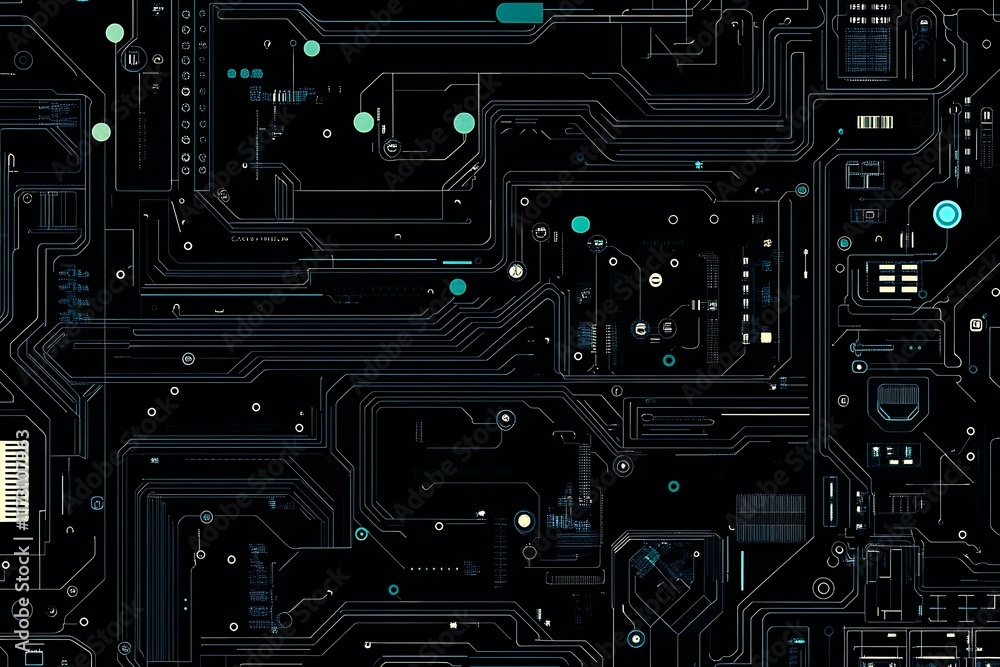 Abstract close-up of a glowing blue digital circuit board, showcasing intricate connections and technological design on a black background.
Abstract close-up of a glowing blue digital circuit board, showcasing intricate connections and technological design on a black background.