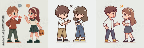 vector of children arguing