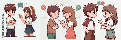 vector of children arguing