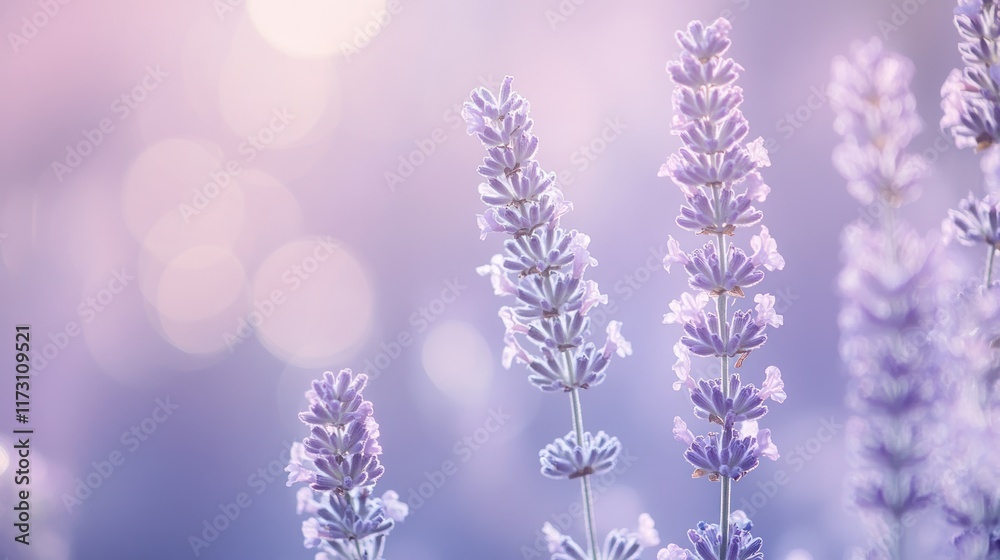 Obraz premium A serene close-up of lavender flowers with a soft, dreamy background.