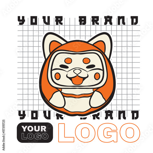 Japanese Illustration style daruma doll