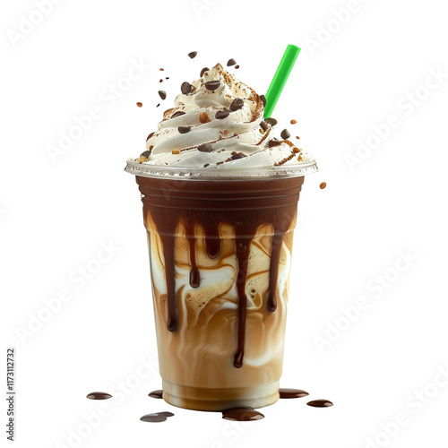  frappuccino on white background