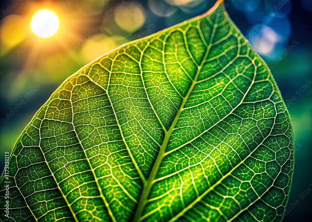 Backlit Green Leaf Close Up: Vibrant Nature Macro Photography Backlit Green Leaf Close Up: Vibrant Nature Macro Photography