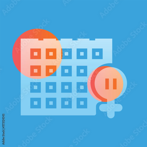 Menopause glassmorphism illustration. Transparency blur elements. Ui layered design.