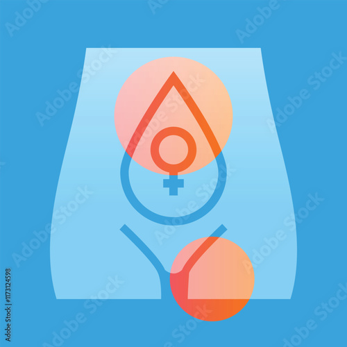Menstruation cycle line black icon. Vector isolated button.