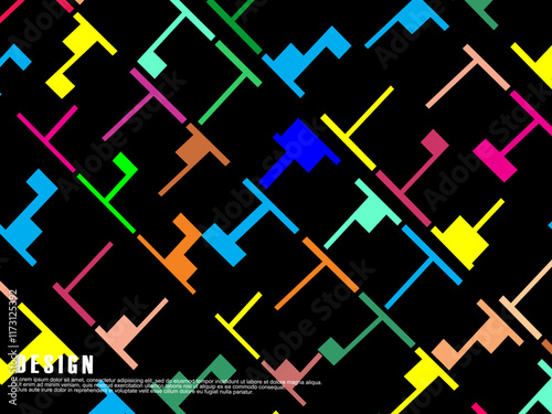 Dark and colorful background. Colorful abstract pattern.