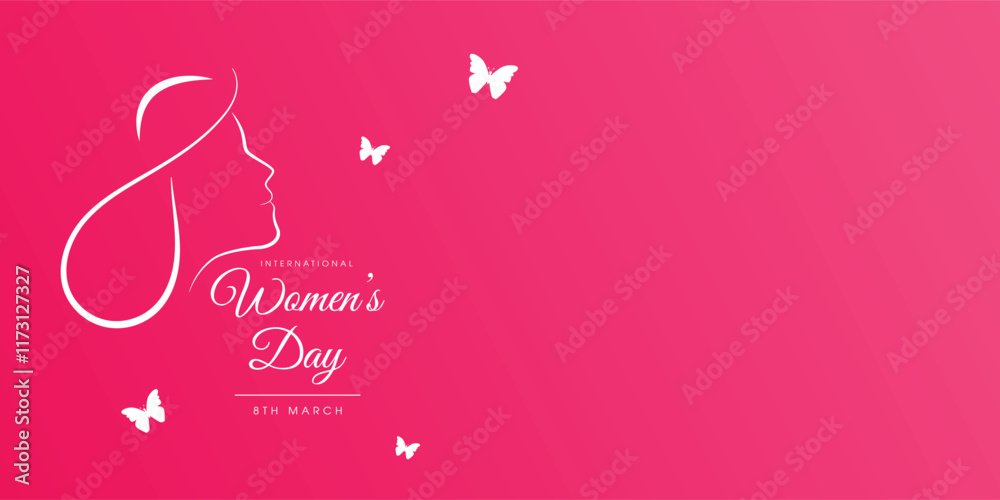 March 8 greeting card. Background template for International Women's Day. Vector illustration.