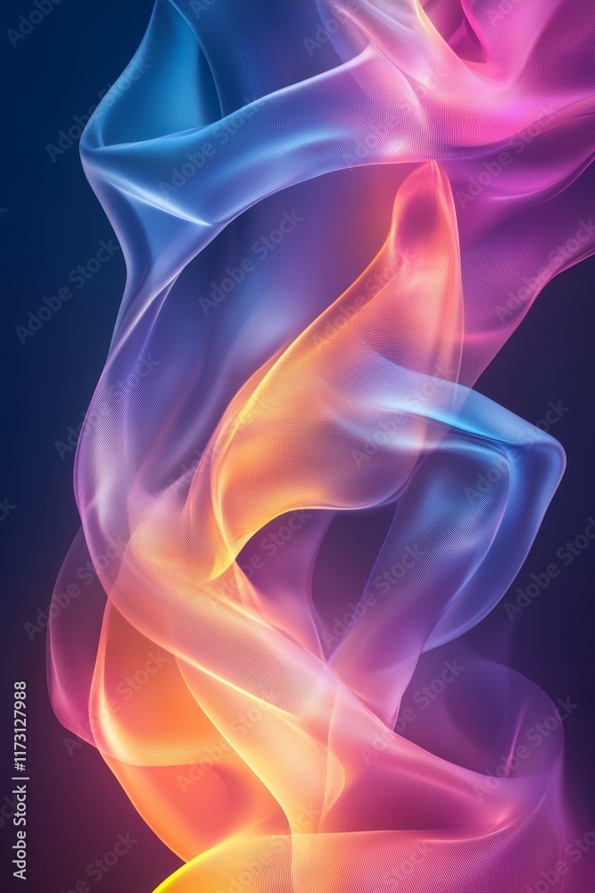 Fluid Colorful Ribbon Background, Generative AI Fluid Colorful Ribbon Background, Generative AI
