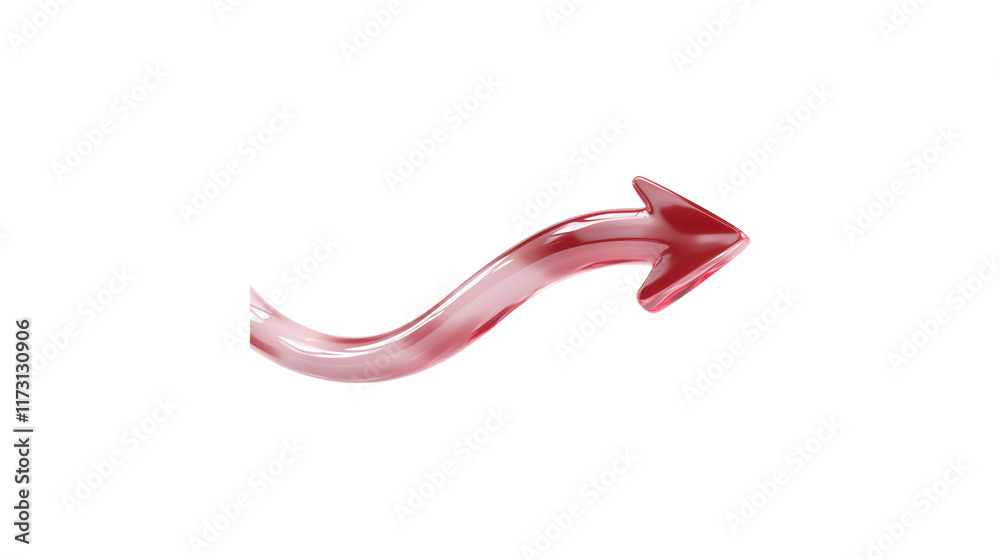 A red arrow pointing down. The arrow is made of glass and is very shiny. It is on a trasparent background A red arrow pointing down. The arrow is made of glass and is very shiny. It is on a trasparent background