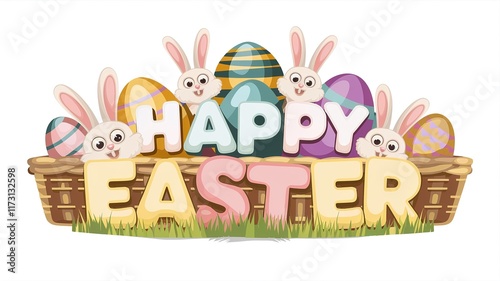 happy easter card with bunny