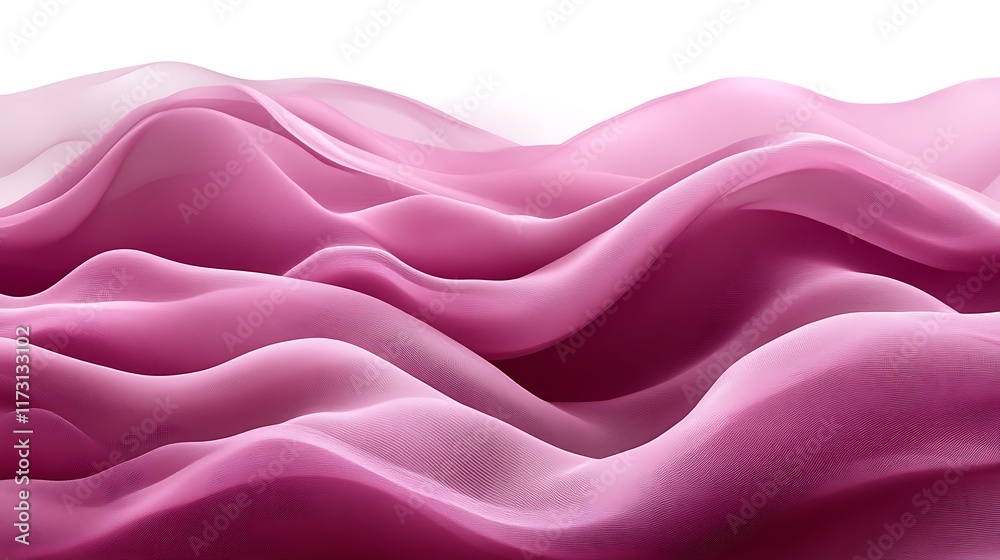 Obraz premium Abstract pink fabric waves, flowing silk textile.
