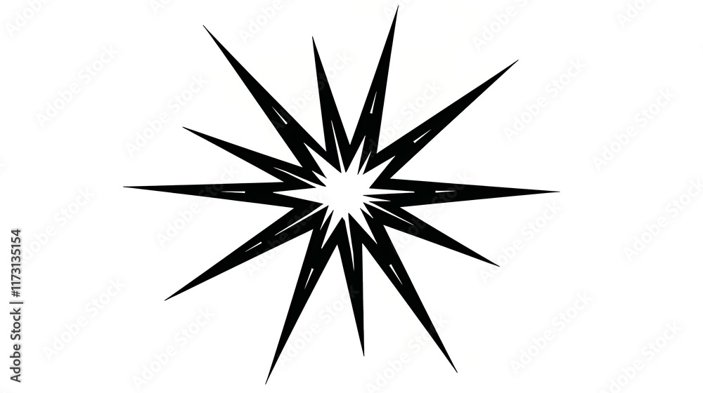 Silhouette of a star with sharp points on a white background Silhouette of a star with sharp points on a white background