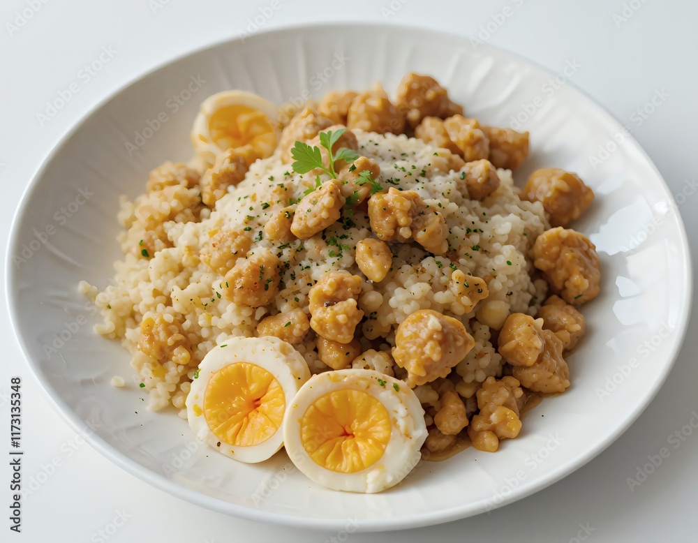 Creamy Chicken and Couscous with Boiled Eggs Creamy Chicken and Couscous with Boiled Eggs