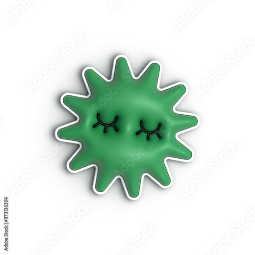 Multicolored inflated figures with no background for text. Polygon. Cute shape with eyes. Convex virus. Element.