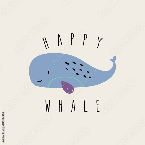 cute whale drawing with slogans for kids fashion tee print