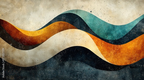 Wallpaper Mural Abstract wavy design with warm and cool tones. Torontodigital.ca