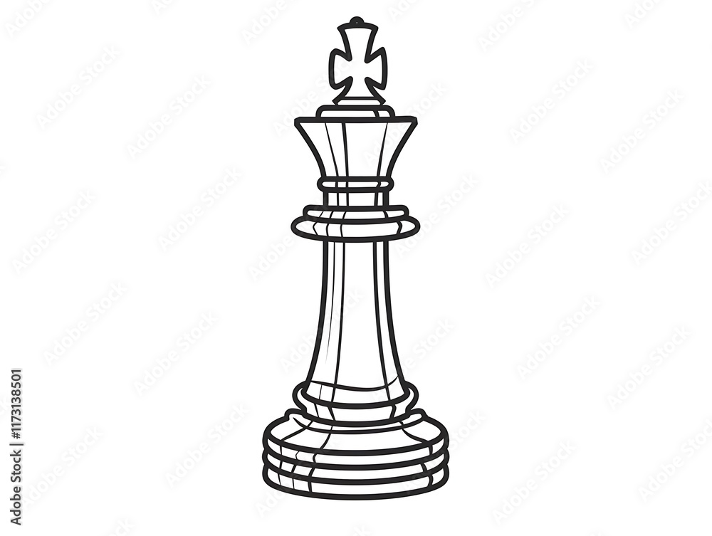 Outline of a chess piece (king) on a white background Outline of a chess piece (king) on a white background